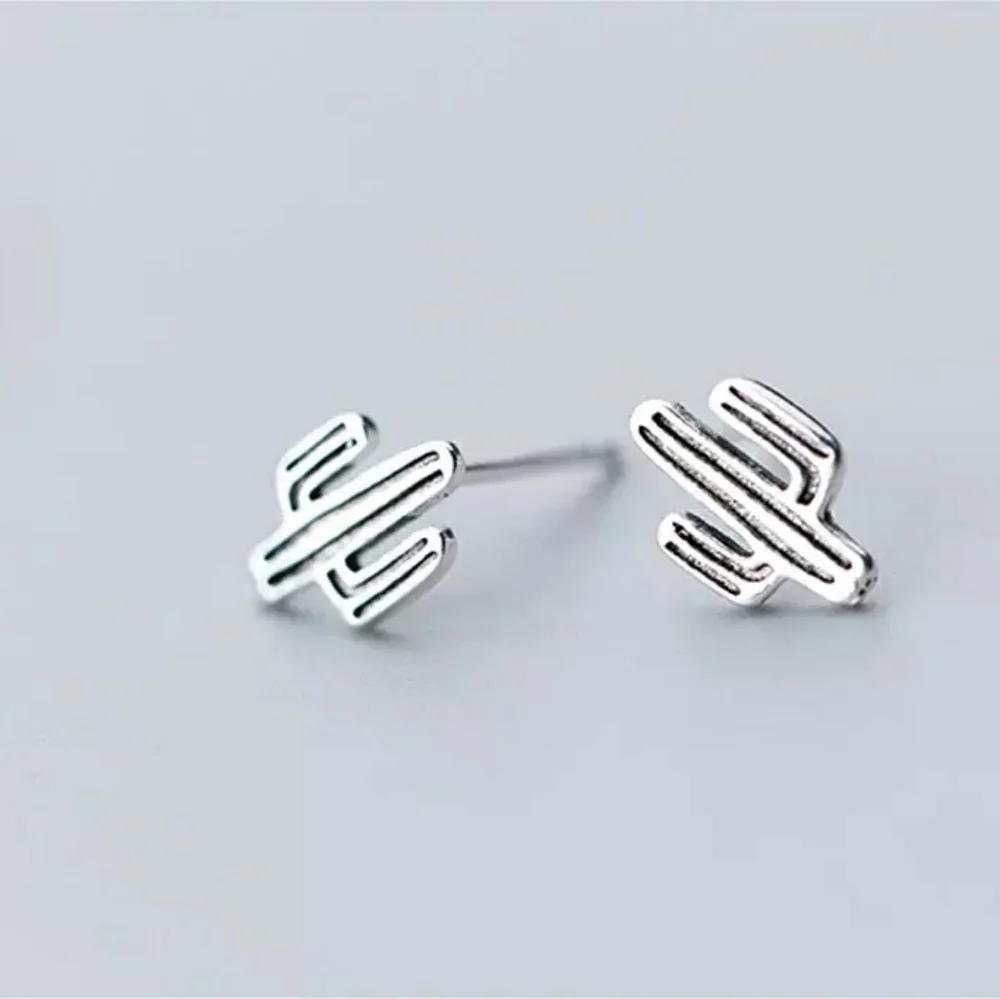 NEW‎ 925 Sterling Silver Cactus Stud🌵 Earrings